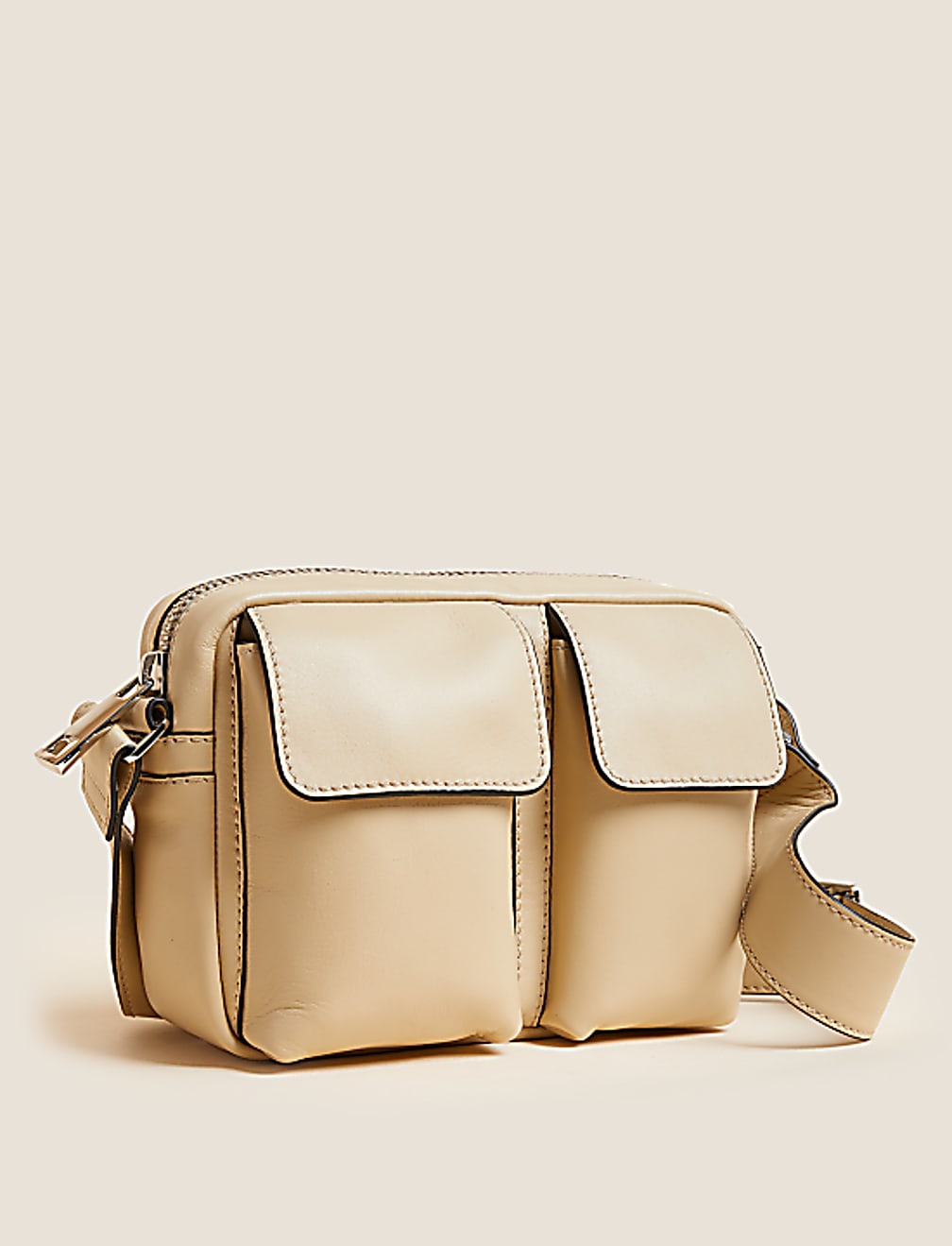 Leather Multi Pocket Cross Body Bag