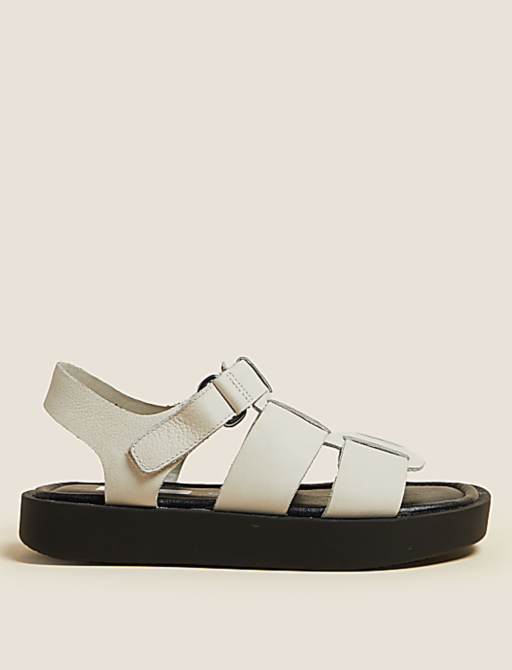 Leather Strappy Flat Sandals