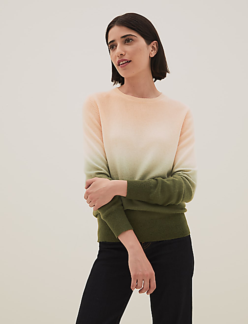 Pure Cashmere Ombre Crew Neck Jumper