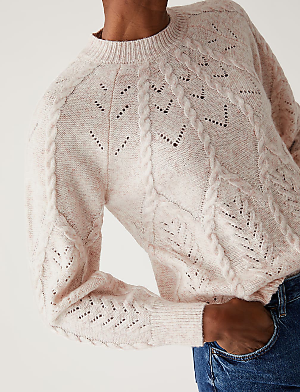 Cable Knit Pointelle Jumper