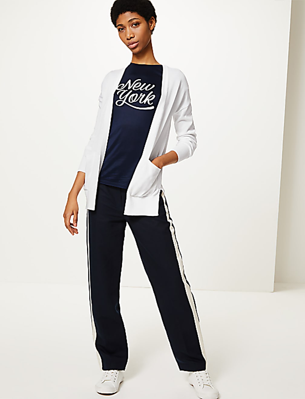 Pure Cotton Open Front Cardigan