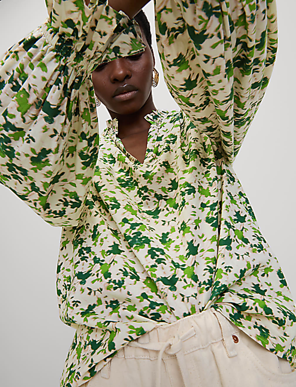 Pure Cotton Floral Printed Blouse