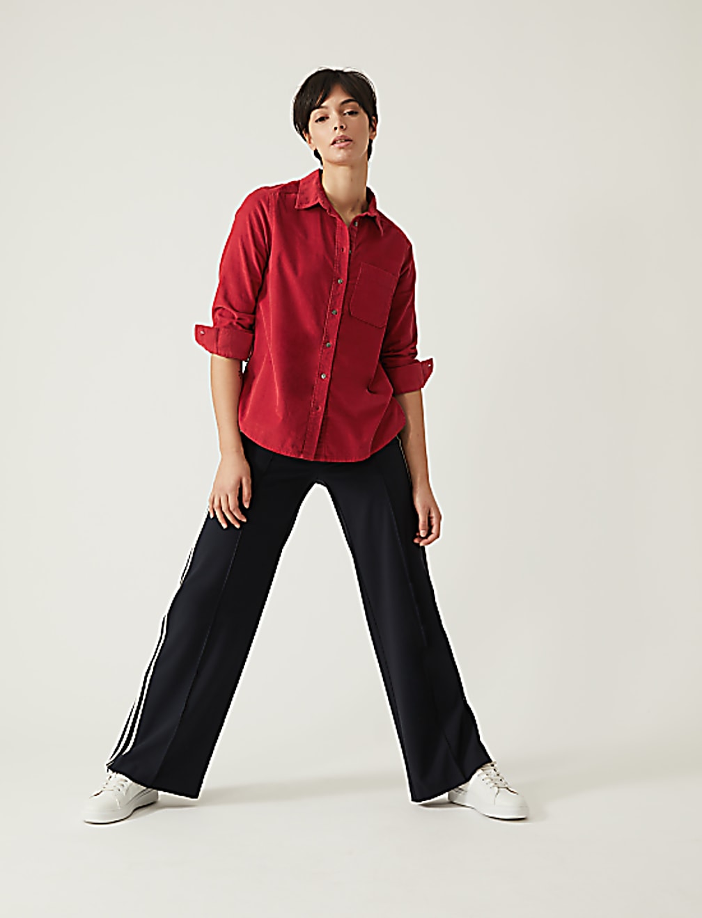 Pure Cotton Corduroy Collared Shirt