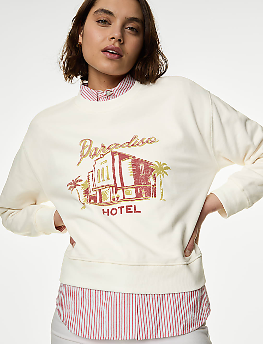 Pure Cotton Slogan Sweatshirt