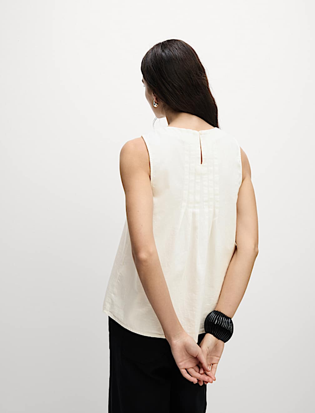 Pure Cotton Pintuck Cami Top