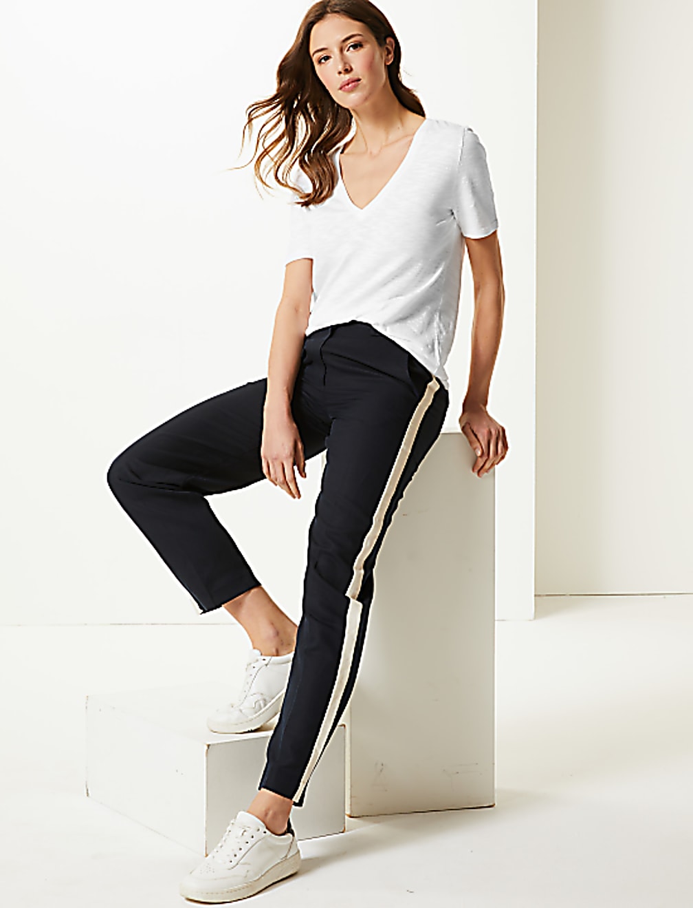 Cotton Rich Straight Fit Slub T-Shirt