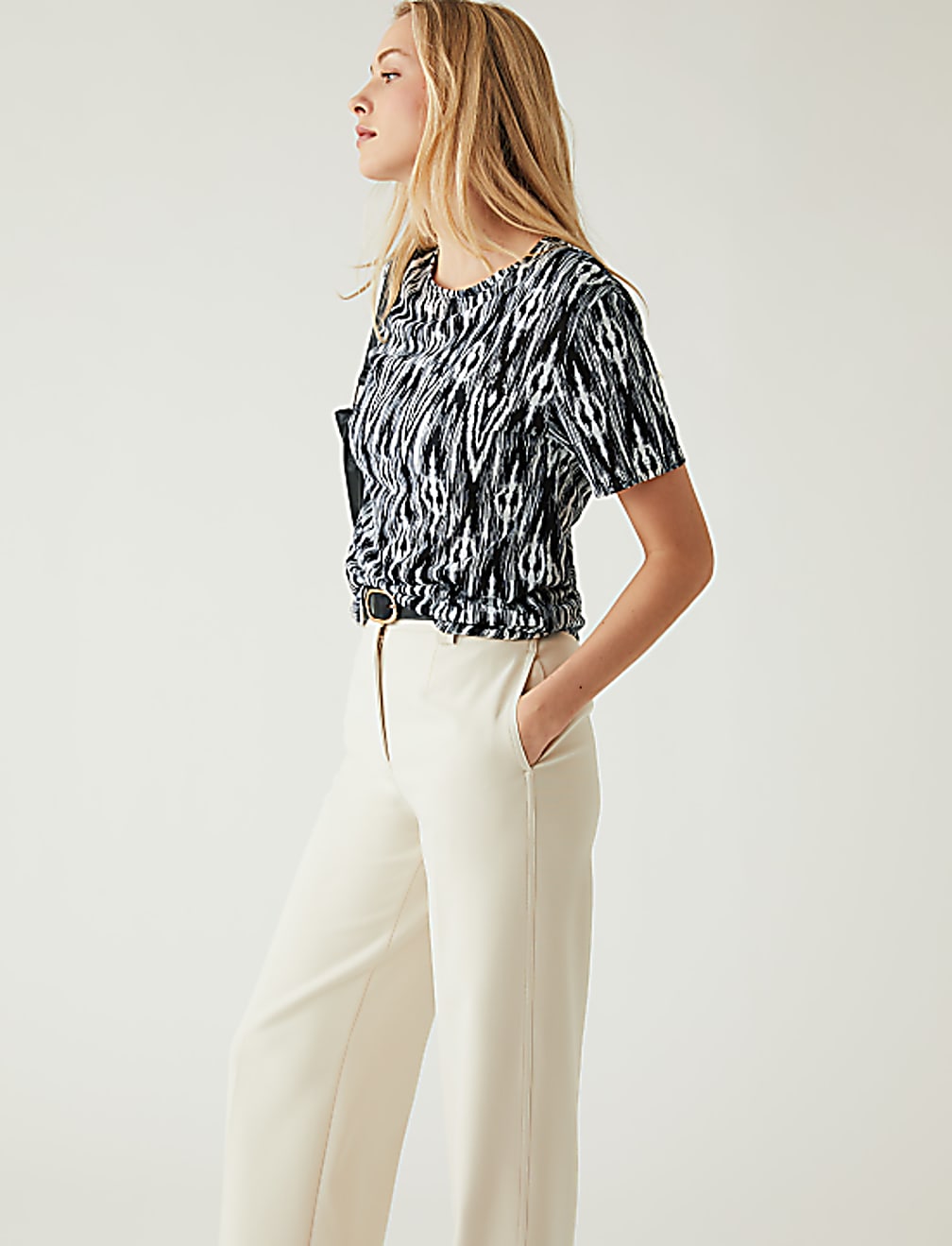 Printed Crew Neck Relaxed T-Shirt