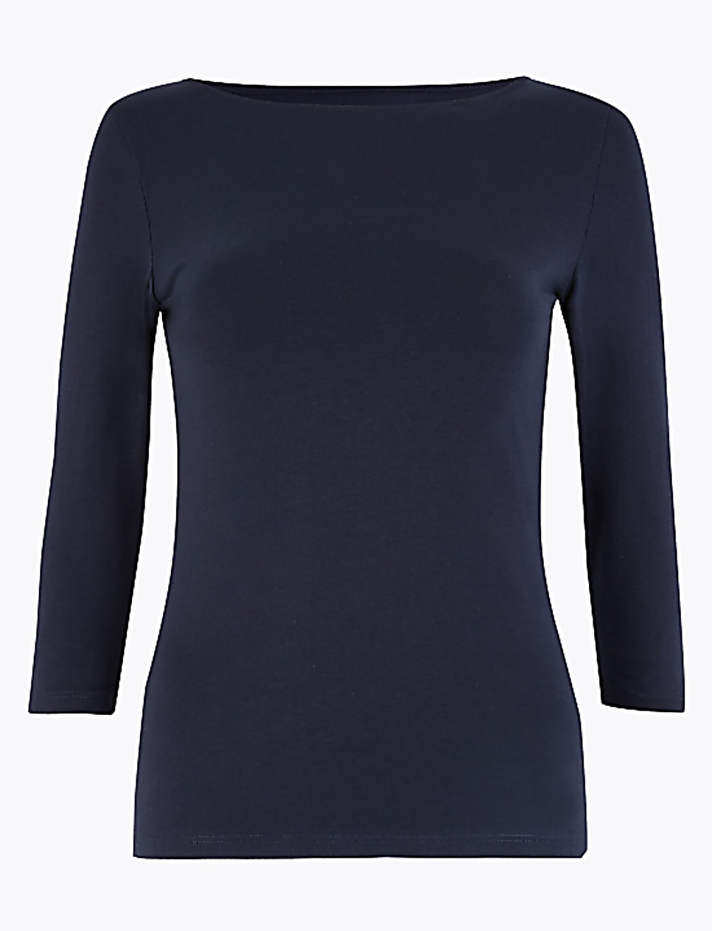 Cotton Rich Slim fit 3/4 Sleeve Top