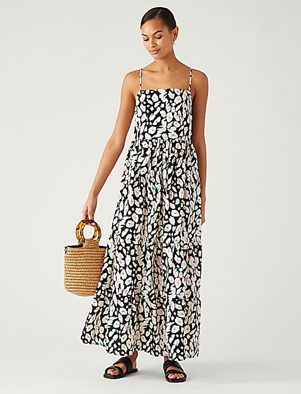 Pure Cotton Printed Midaxi Cami Dress