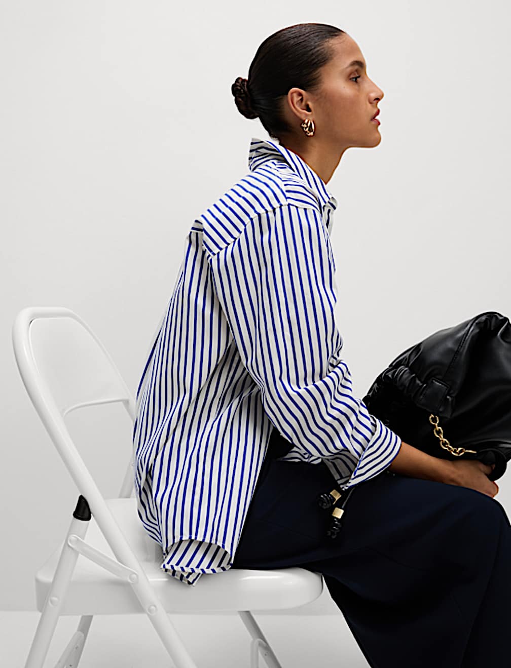Pure Cotton Striped Collared Shirt