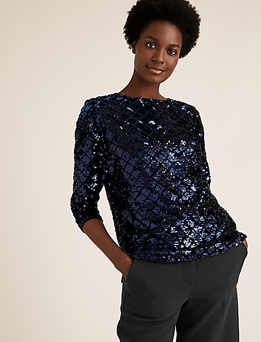 Sequin Long Sleeve Top