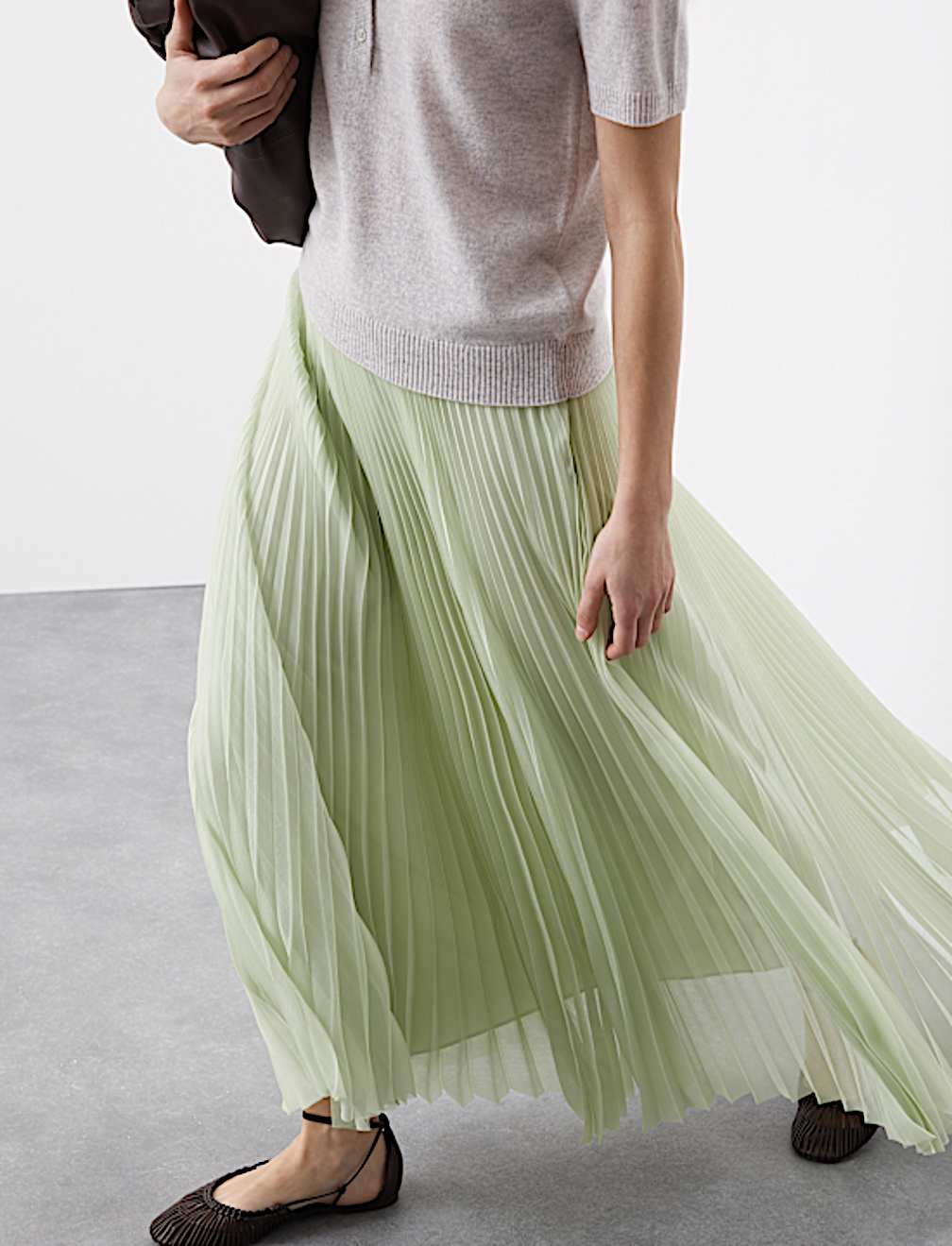 Pleated Maxi Skirt