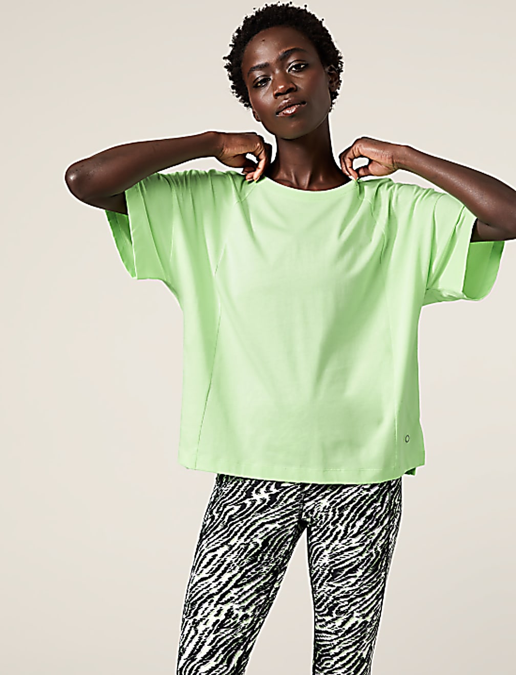 Pure Cotton Scoop Neck Oversized T-Shirt