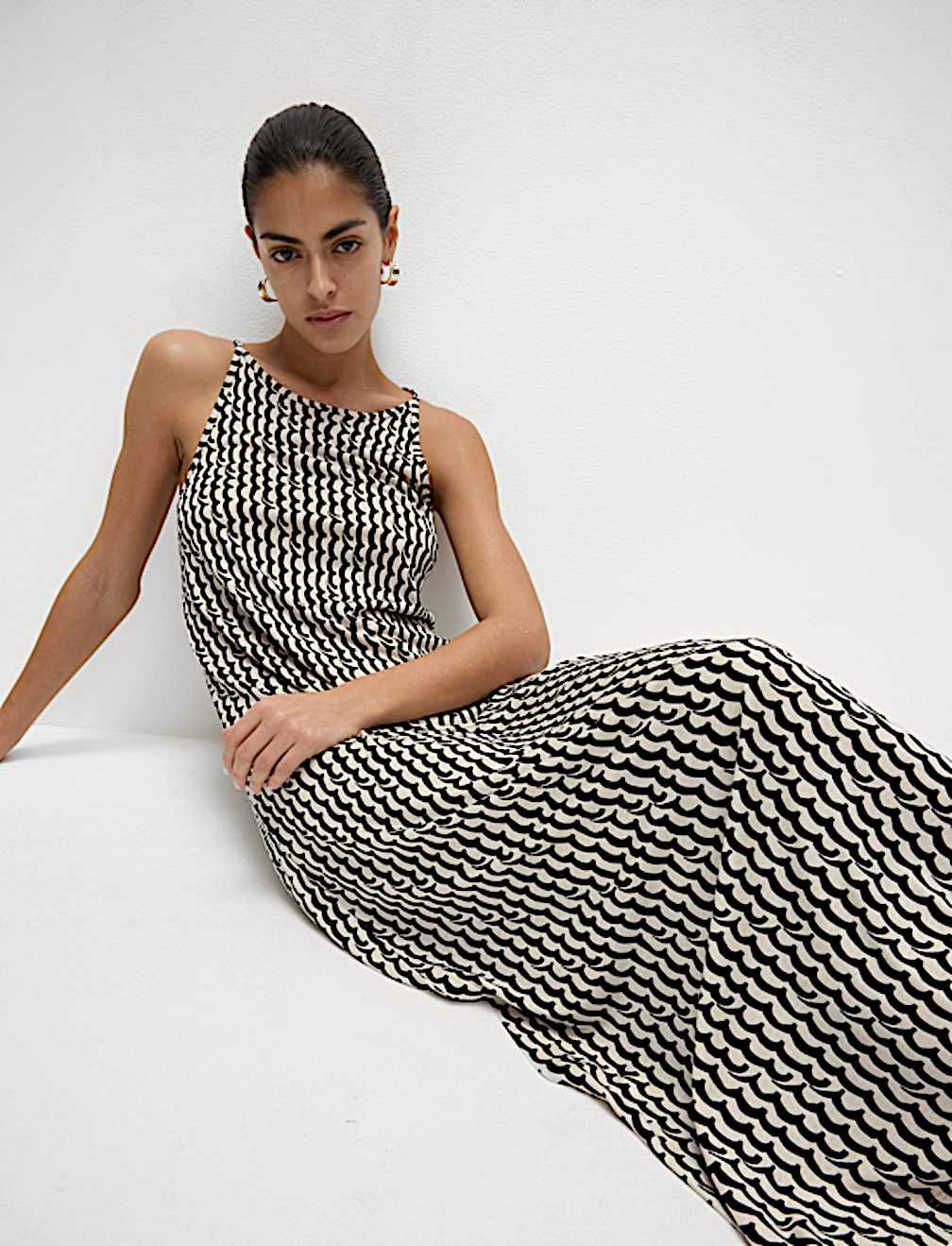 Jersey Printed Midaxi Beach Dress