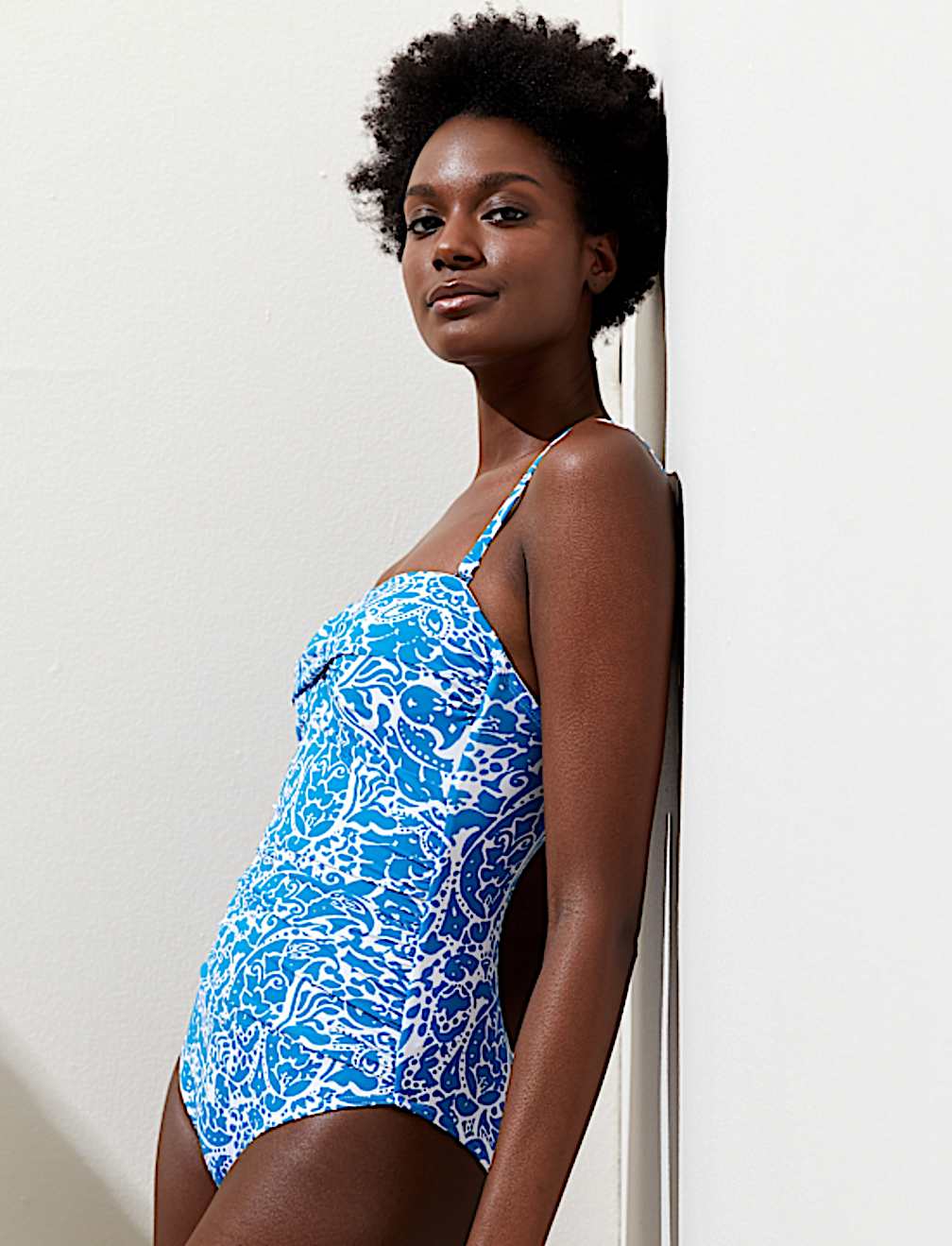 Tummy Control Printed Bandeau Swimsuit