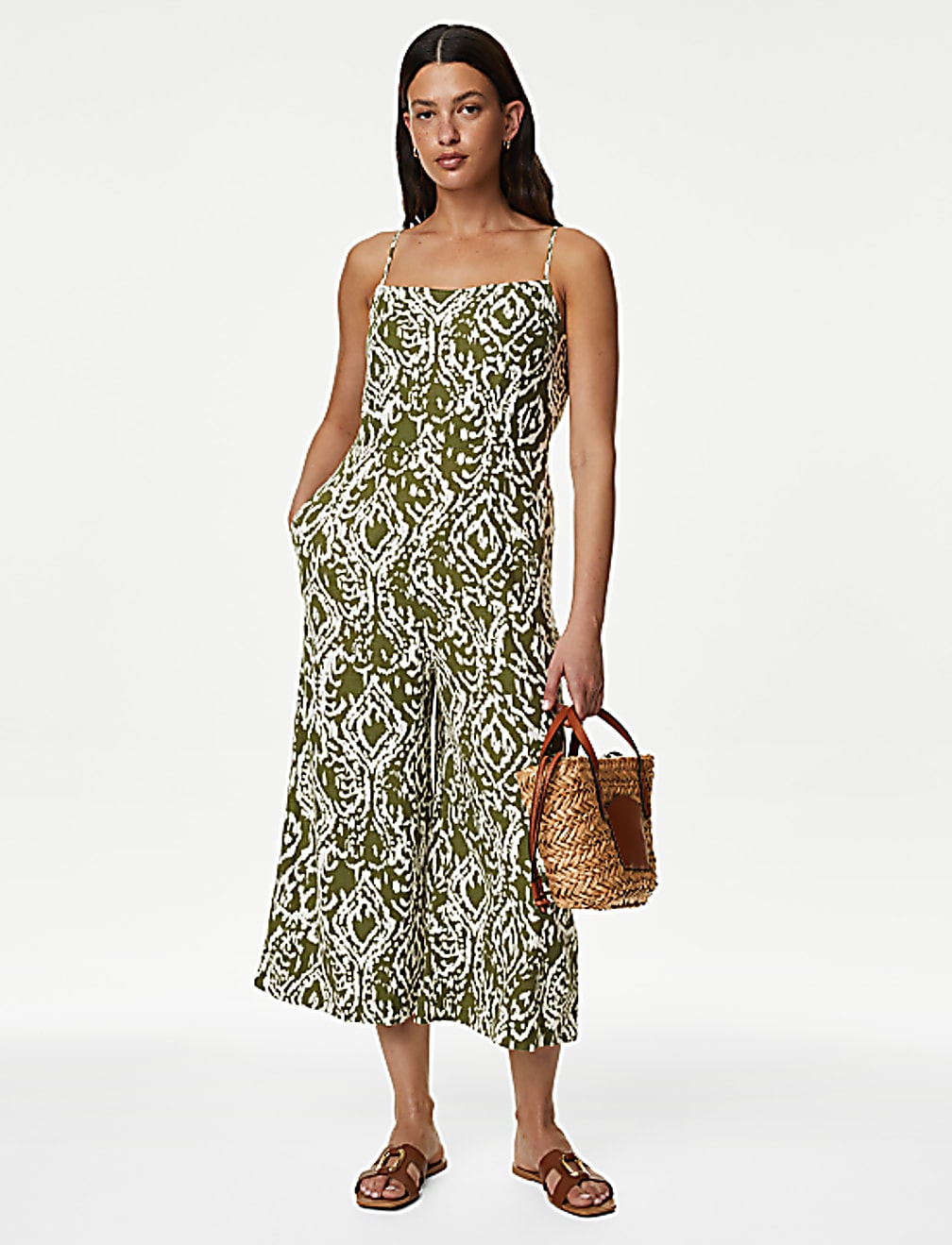 Linen Rich Printed Jumpsuit