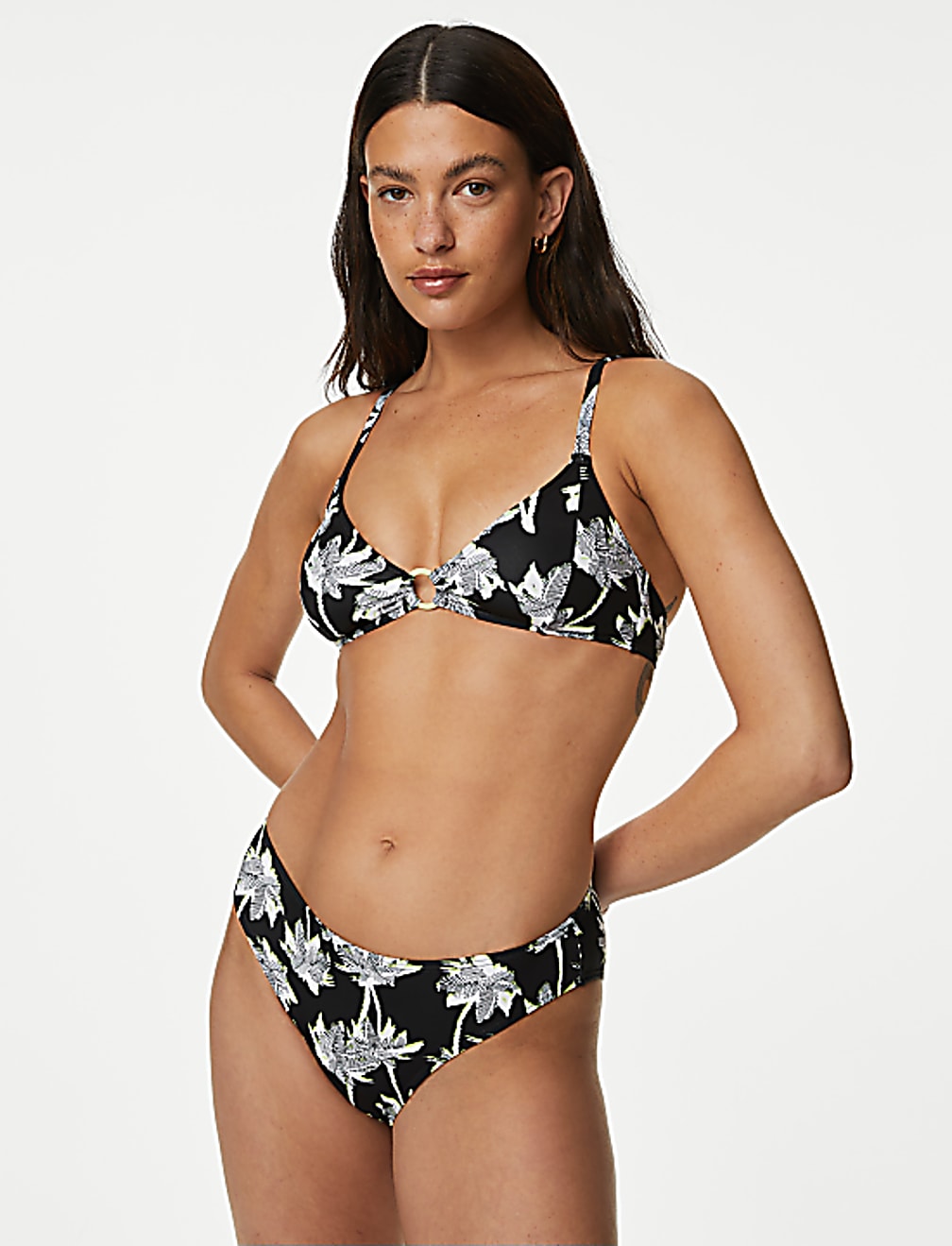 Printed High Leg Bikini Bottoms
