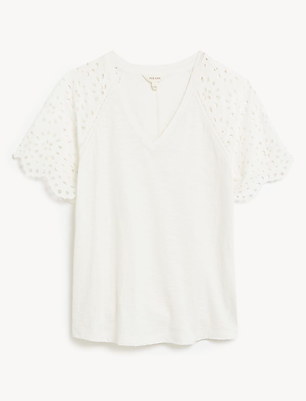 Pure Cotton Broderie Detail T-Shirt