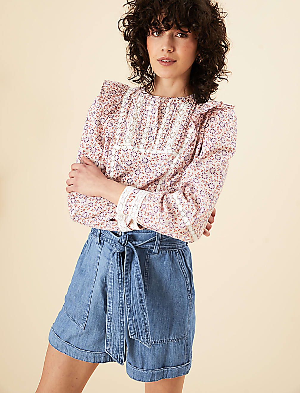 Denim High Waisted Shorts