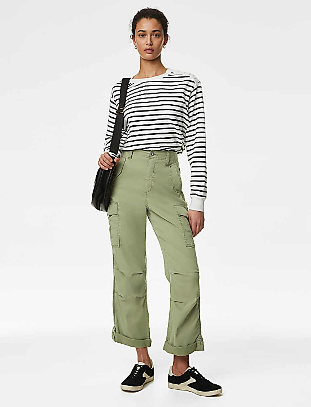 lyocell™ Rich Cargo Tea Dyed Cropped Trousers