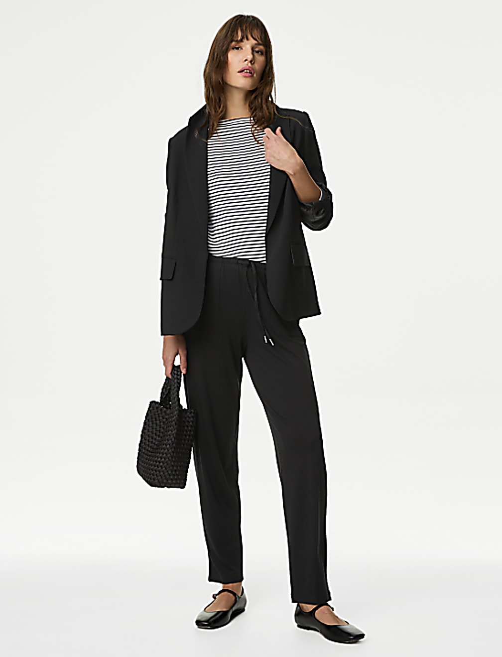 Jersey Drawstring Tapered Trousers