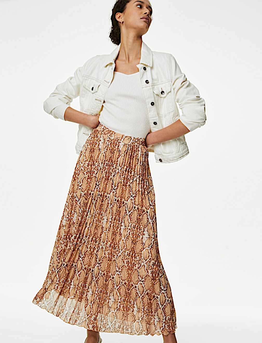 •EKOVA• pleated midaxi skirt