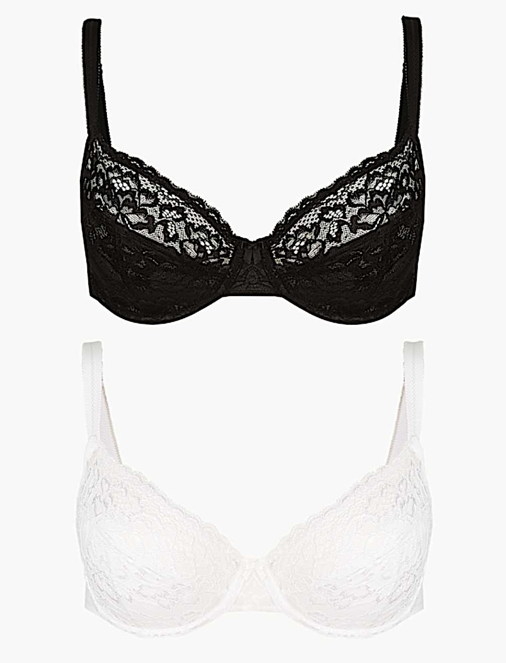2 Pack Louisa All Over Lace Non-Padded Full Cup Bras B-DD