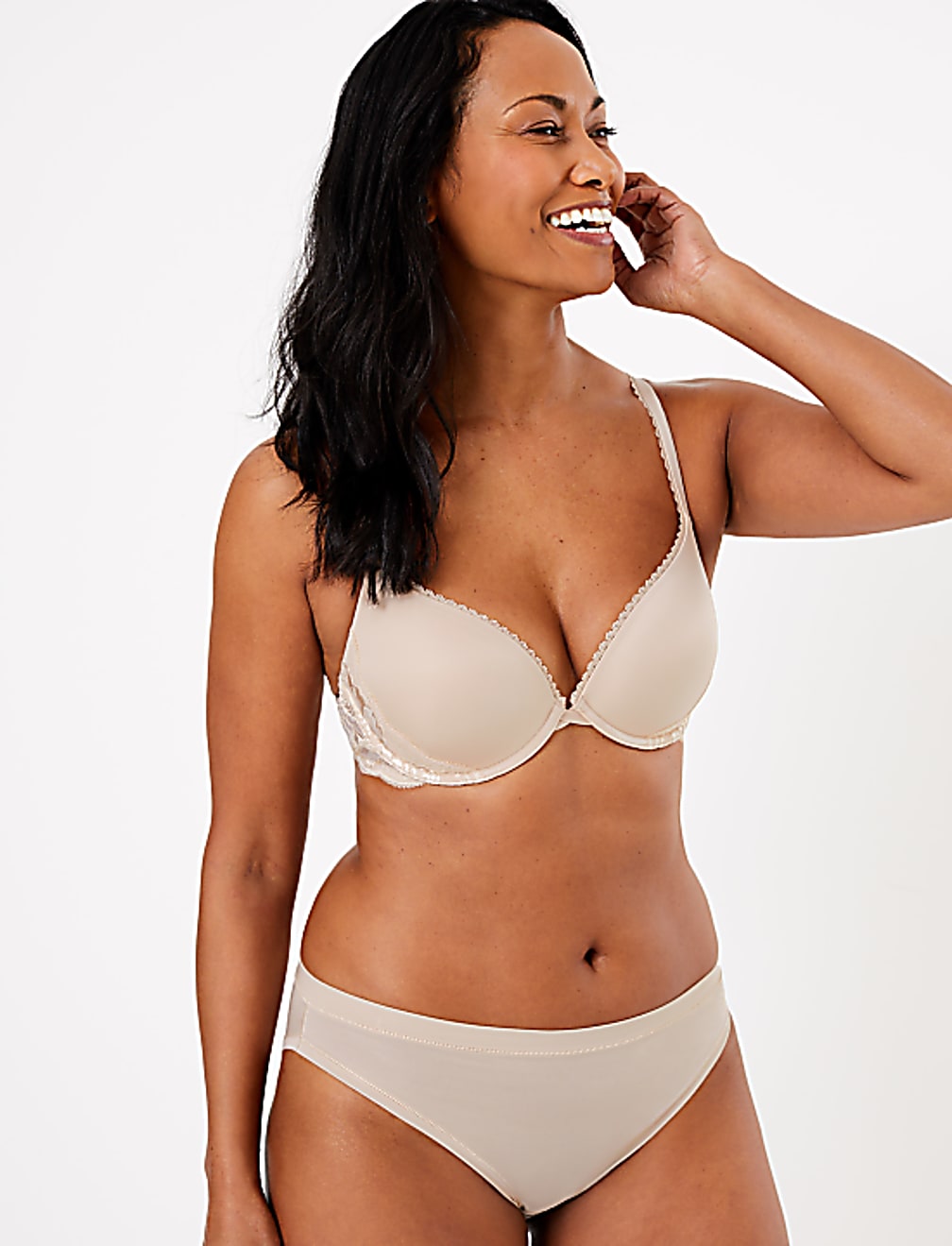 Perfect Fit Padded Push-up Plunge Bra AA-E