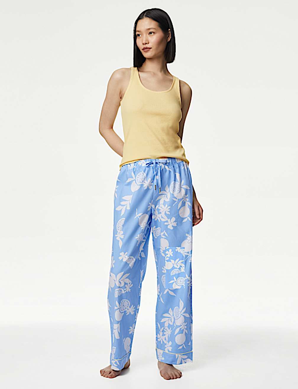 Cotton Rich Ribbed Printed Pyjama Set