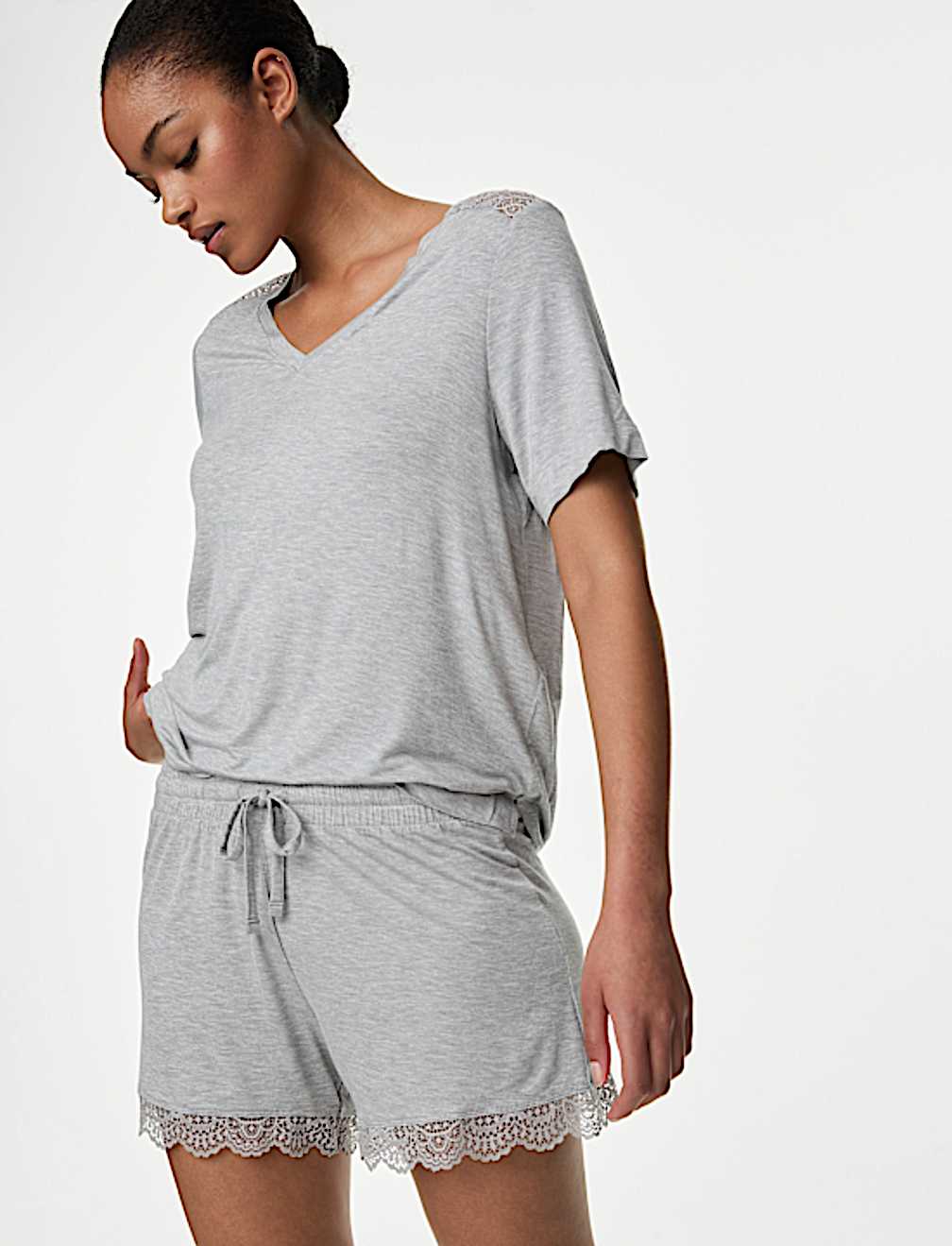 Body Soft™ Lace Trim Pyjama Shorts