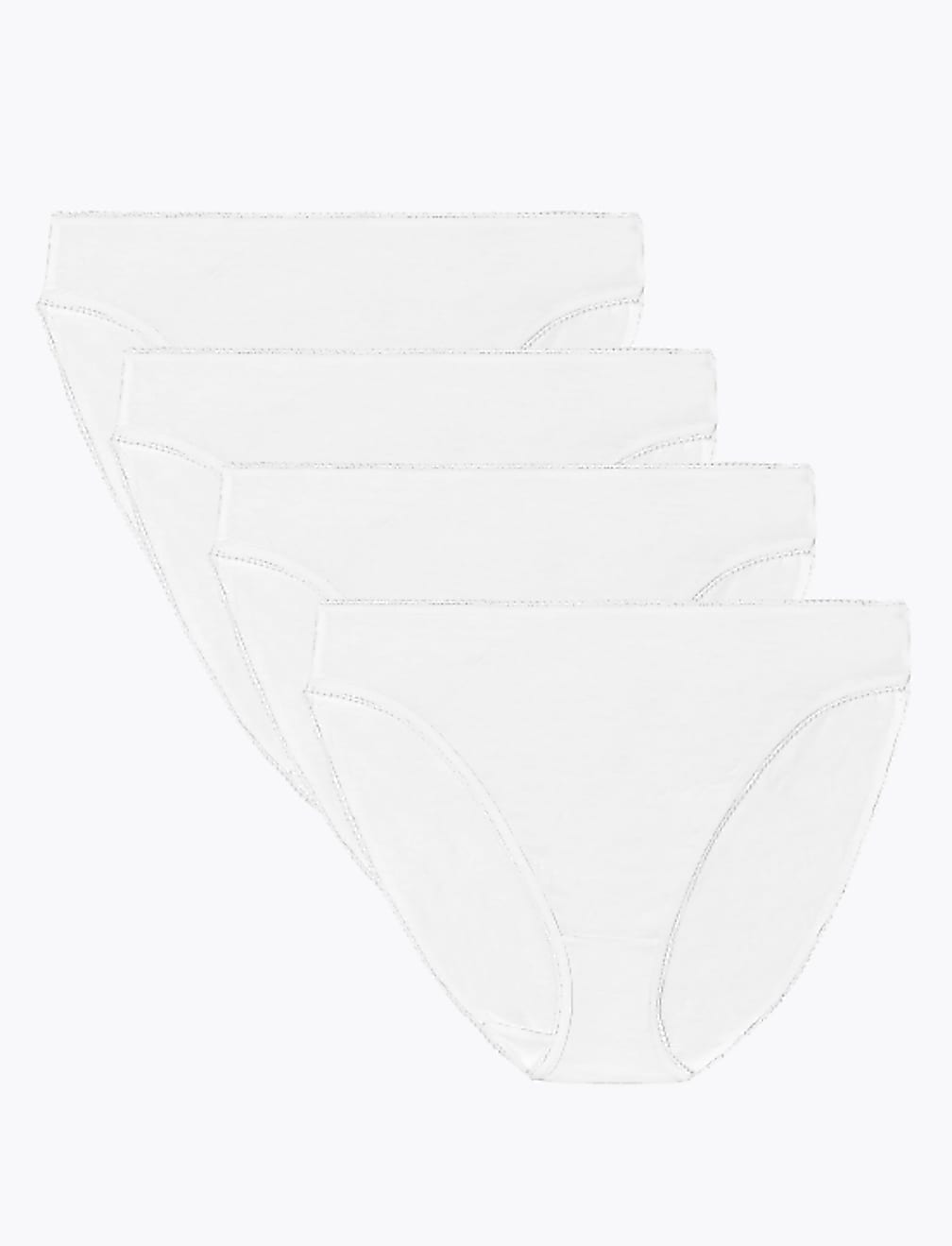 4pk Pure Cotton High Leg Knickers