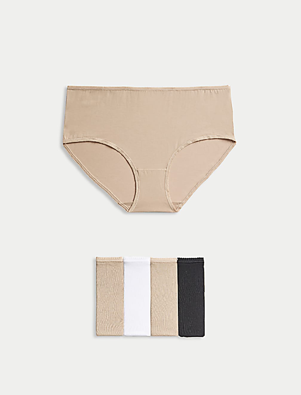 5 Pack Cotton Mix Plain Skinny Fit Knicker