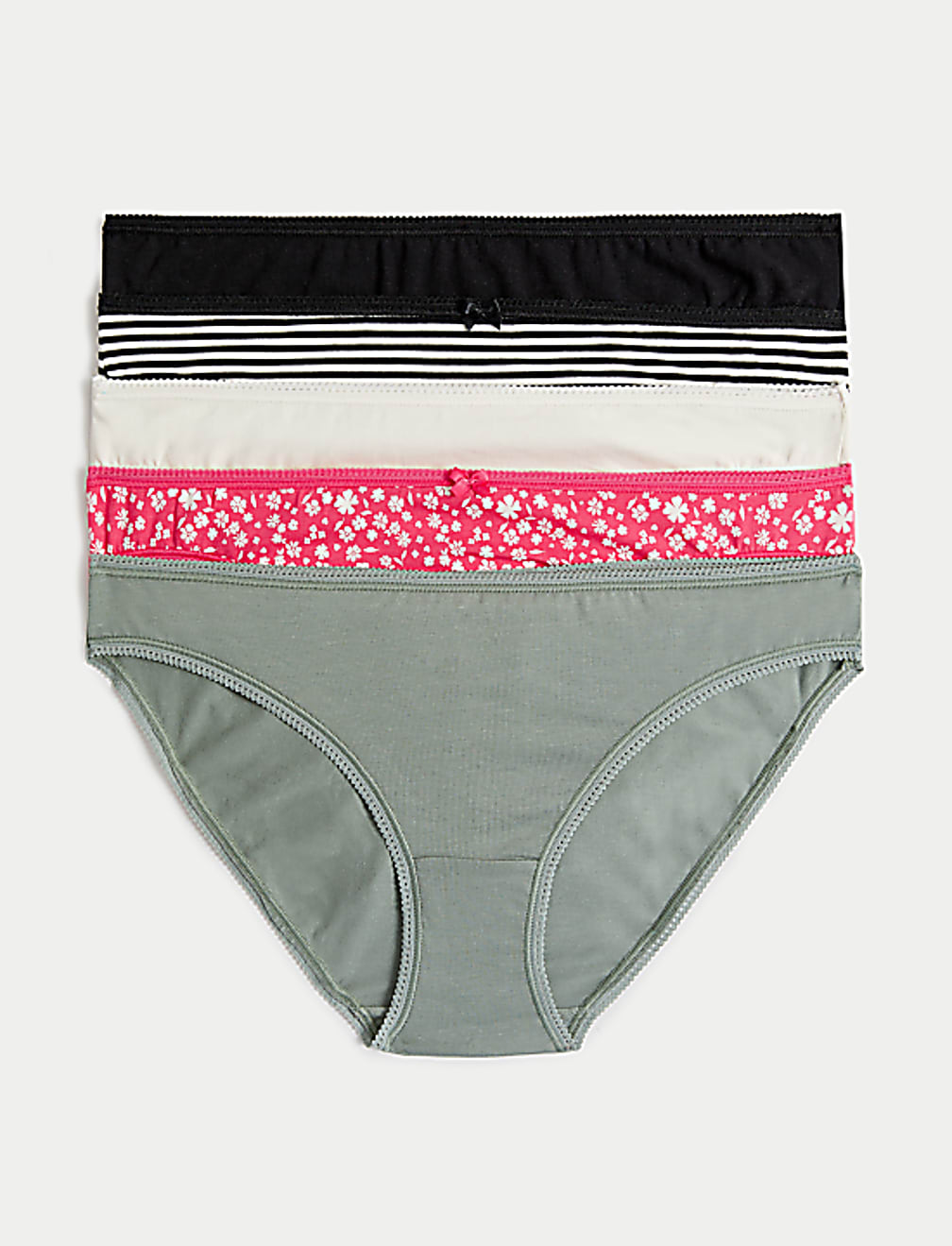5pk Cotton Lycra™ Bikini Knickers