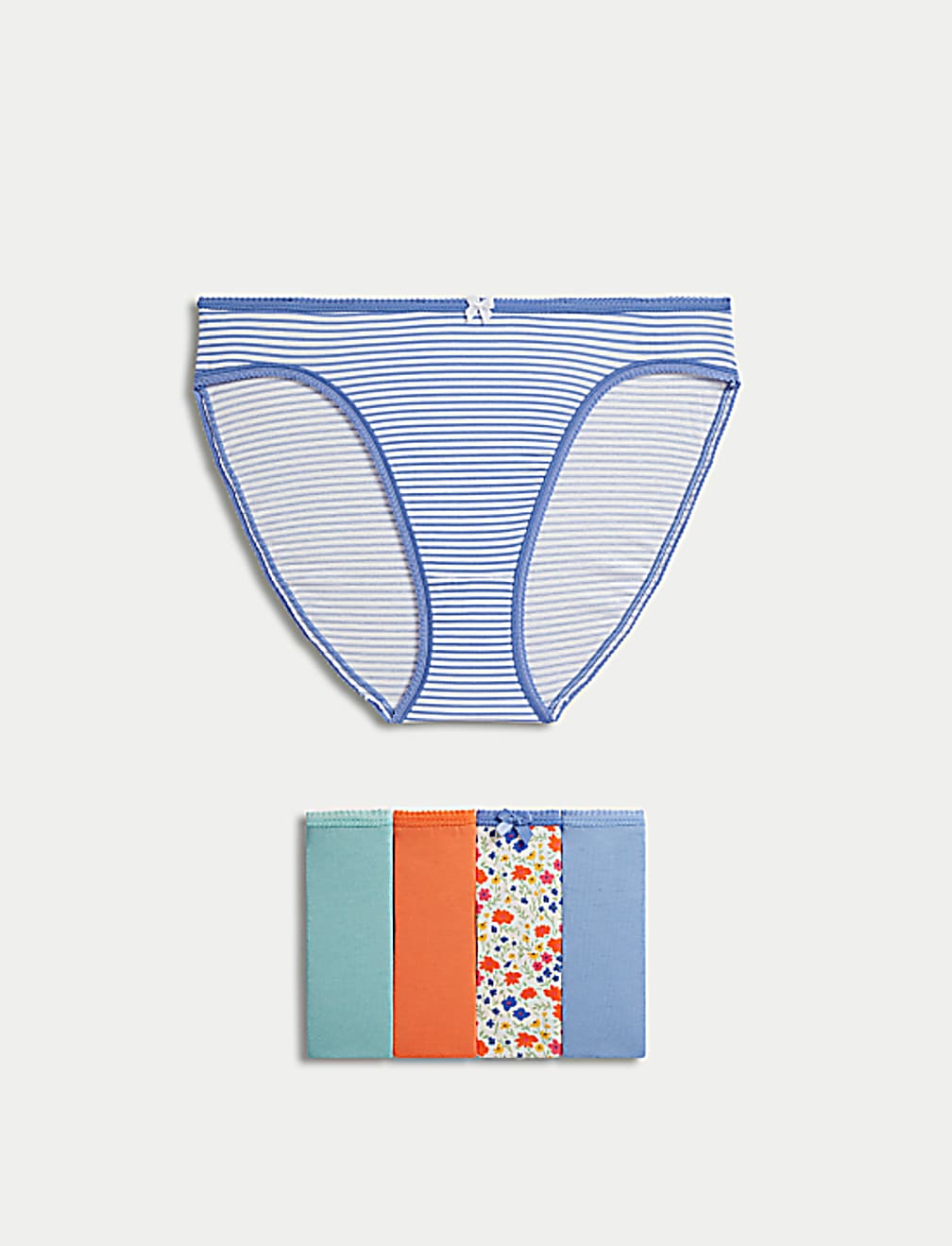 5pk Cotton Lycra™ High Leg Knickers