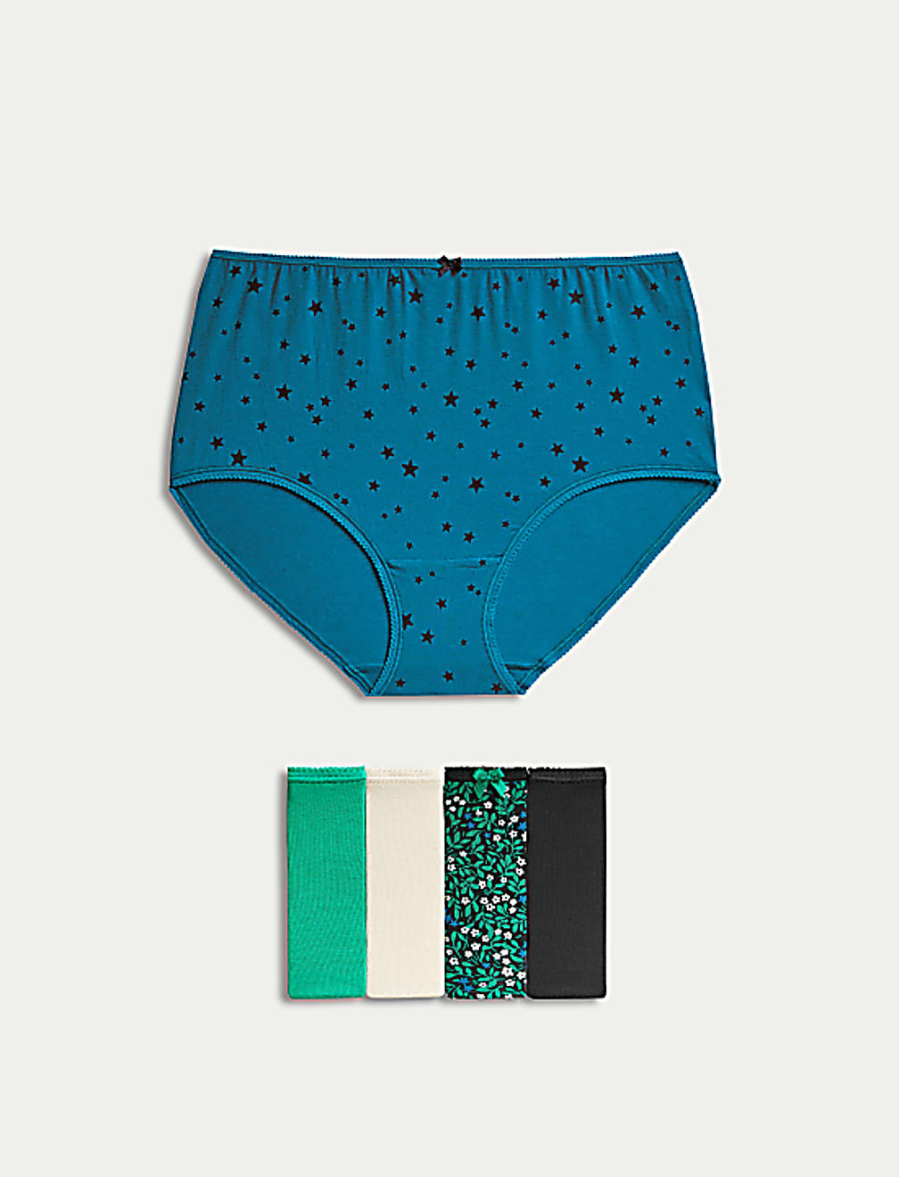 5pk Cotton Lycra™ Printed Full Briefs