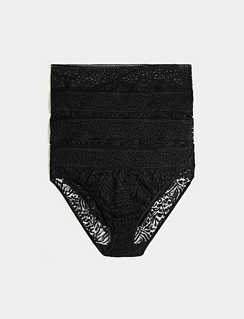 4pk All Over Lace High Leg Knickers