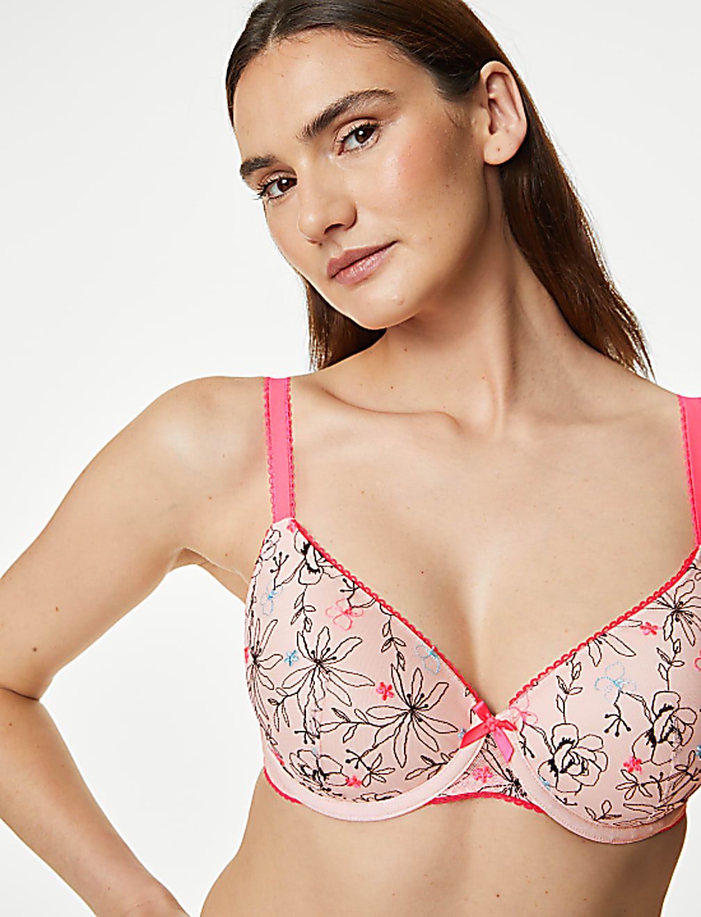 Carissa Embroidery Wired Full Cup Bra A-E