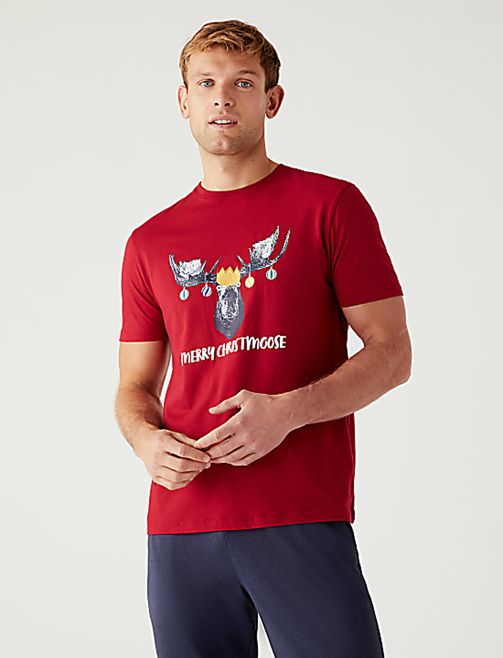 Pure Cotton Moose Print Loungewear Top