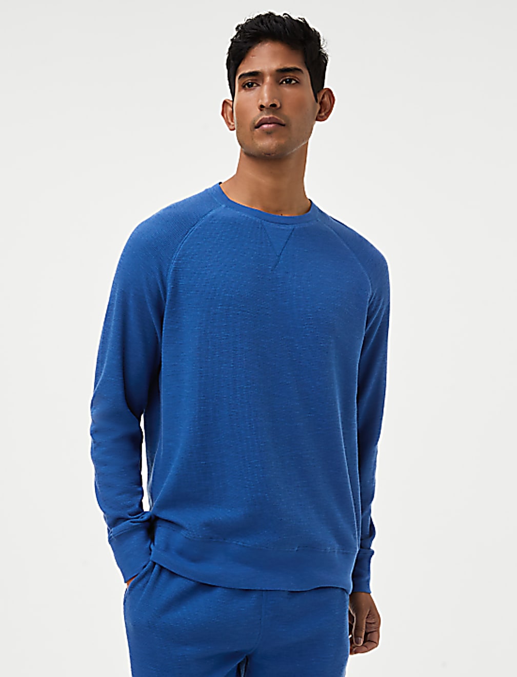 Pure Cotton Waffle Loungewear Sweatshirt
