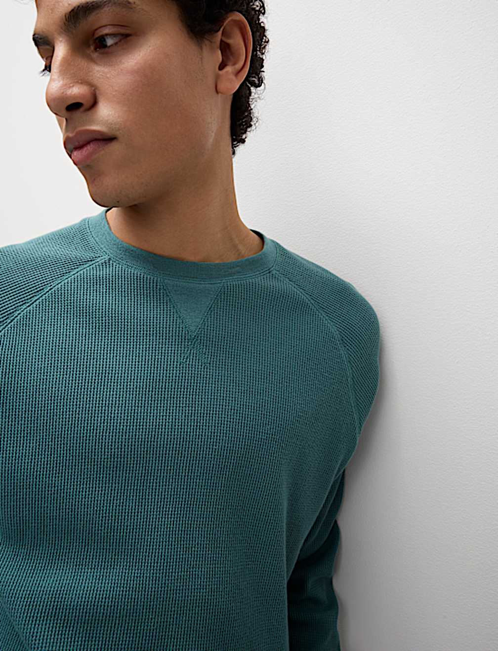 Pure Cotton Waffle Loungewear Sweatshirt