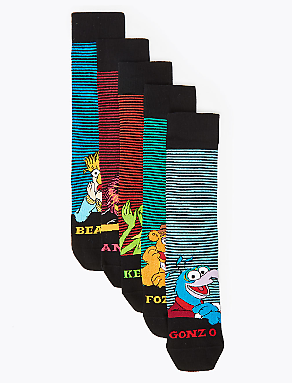 5 Pack Cotton Rich Muppets™ Socks