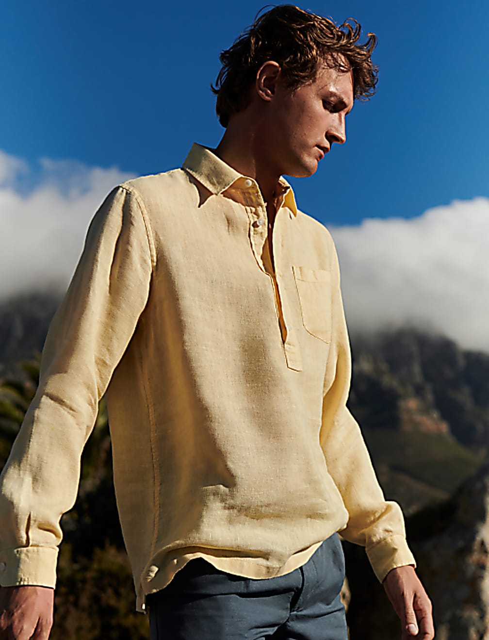 Luxury Pure Linen Overhead Shirt