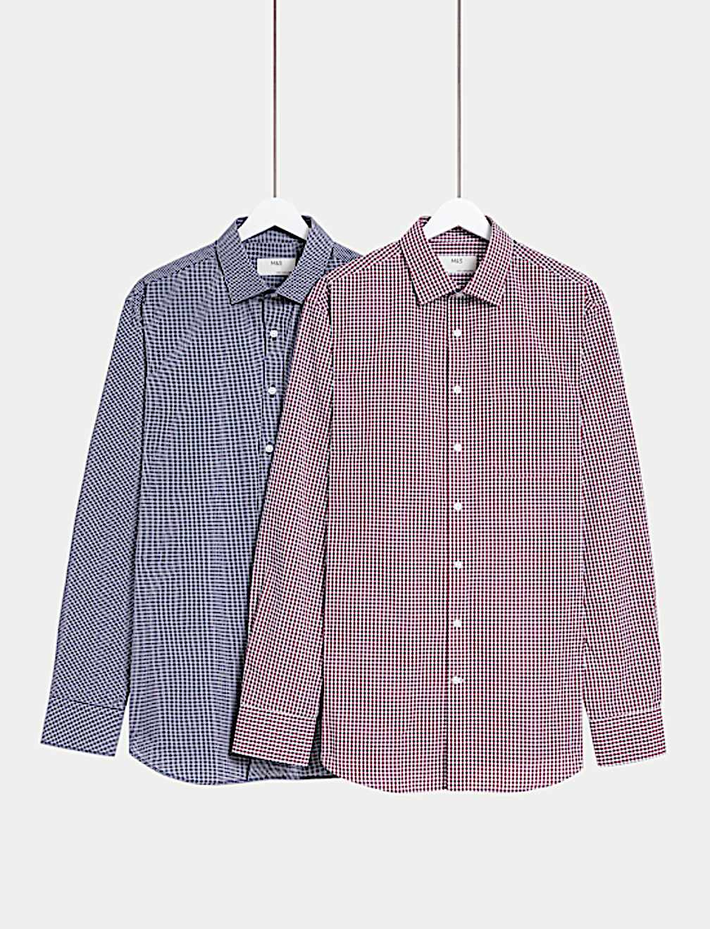 2pk Regular Fit Easy Iron Check Shirts