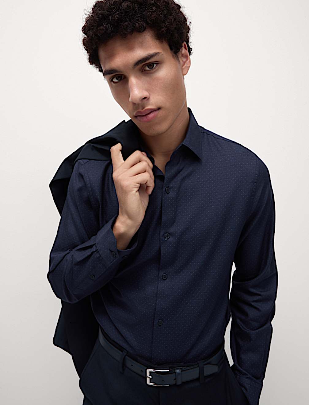 Regular Fit Pure Cotton Dobby Spot Shirt