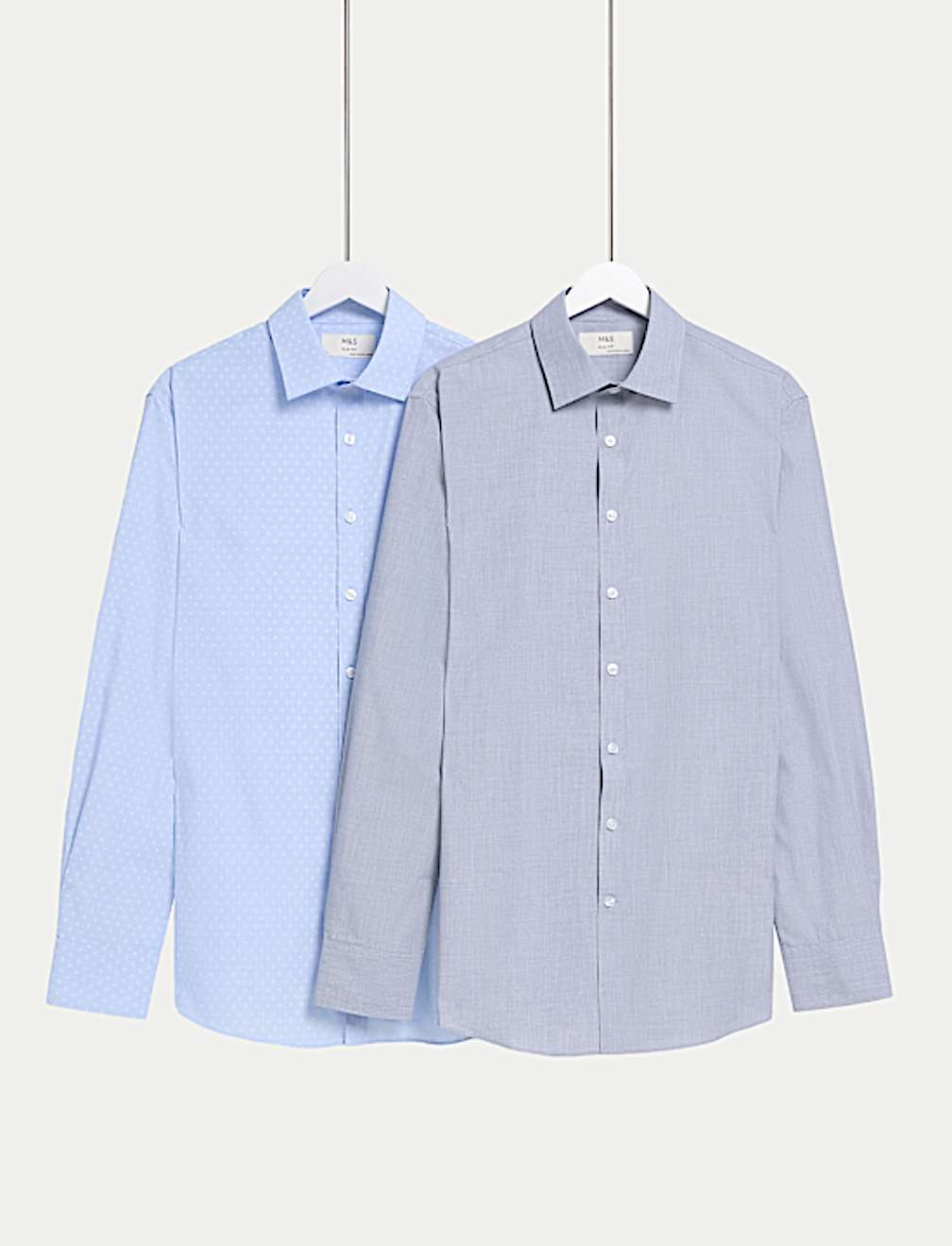 2pk Slim Fit Easy Iron Cotton Blend Shirts