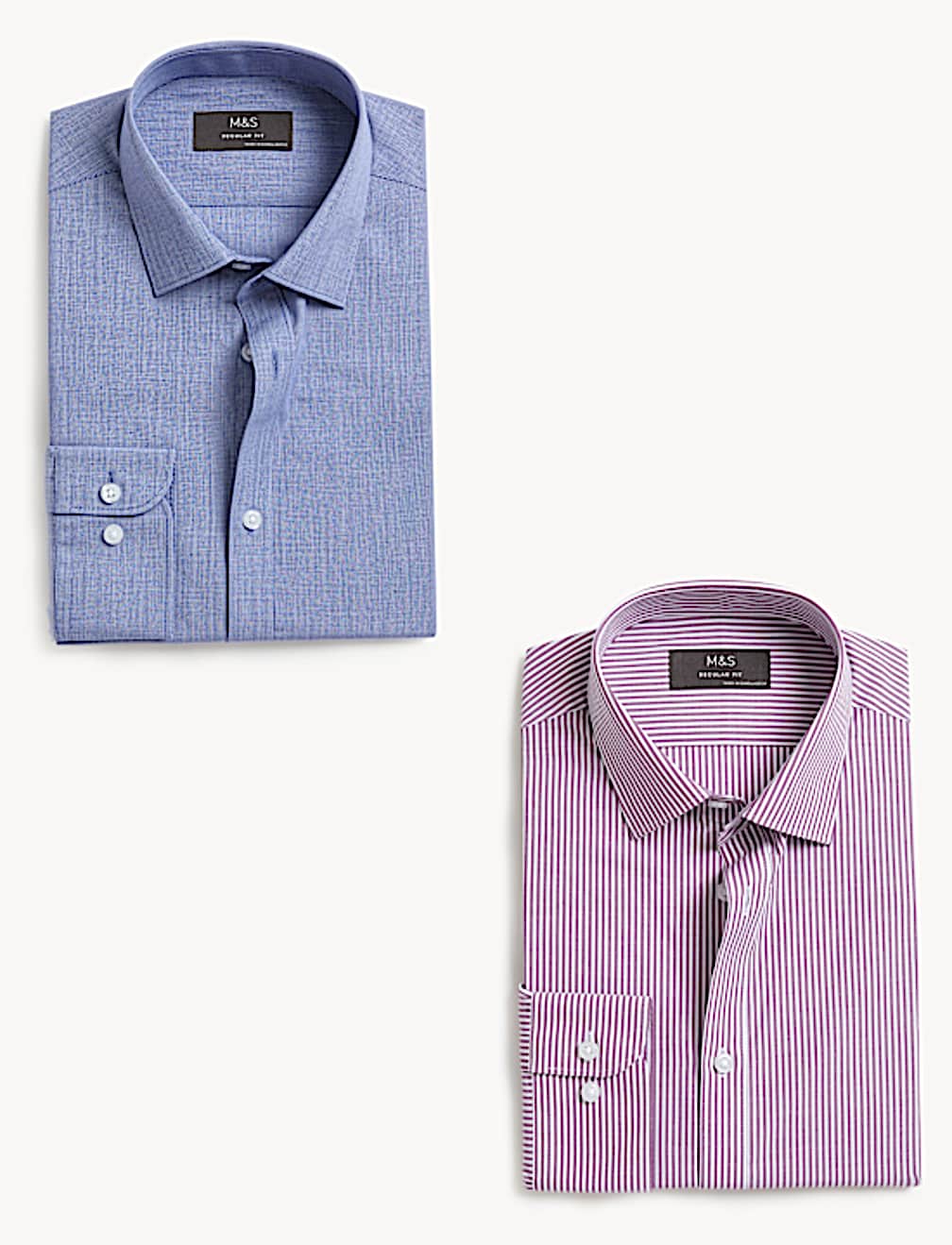 2pk Regular Fit Easy Iron Long Sleeve Shirts