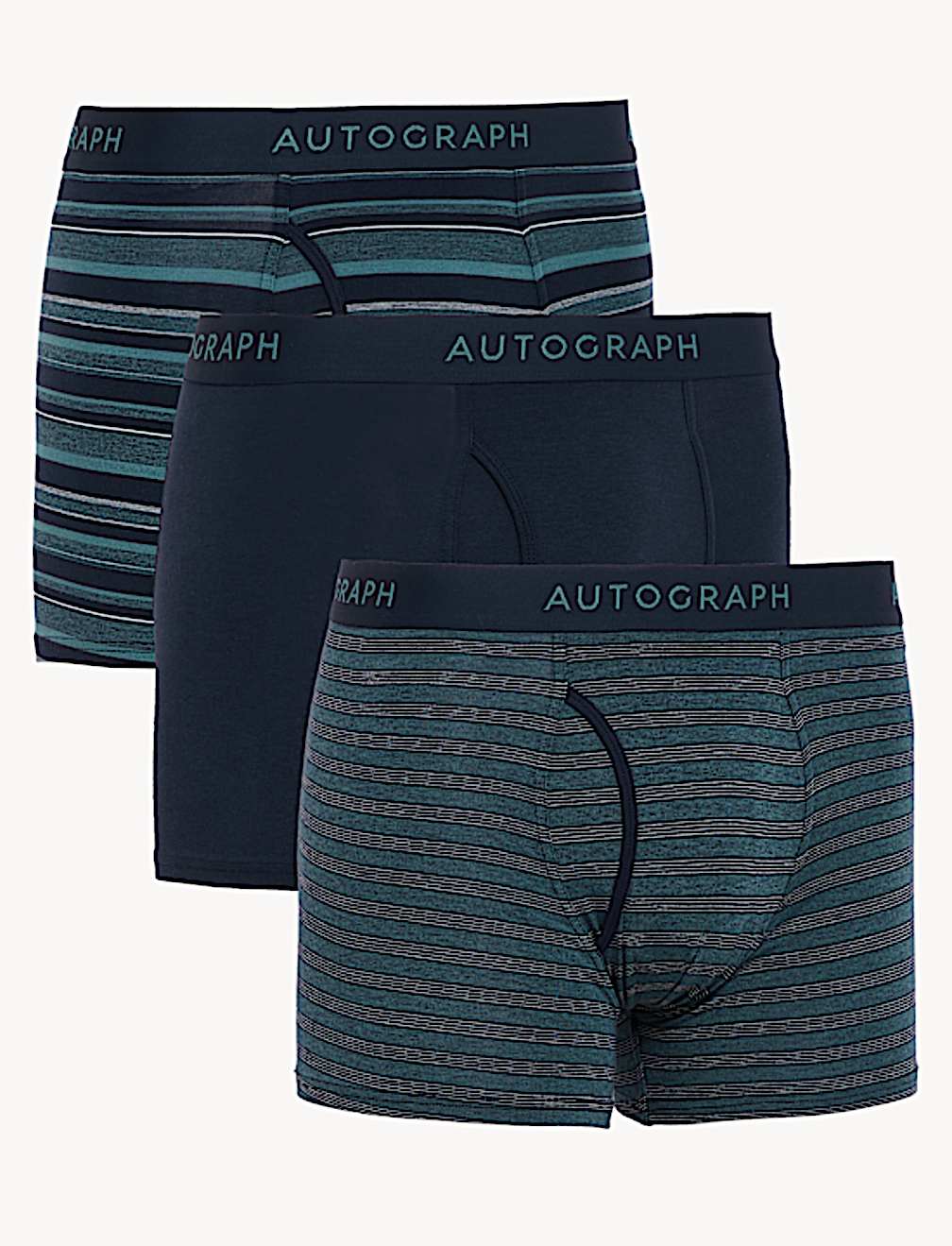 3pk Supima® Cotton Blend Striped Trunks