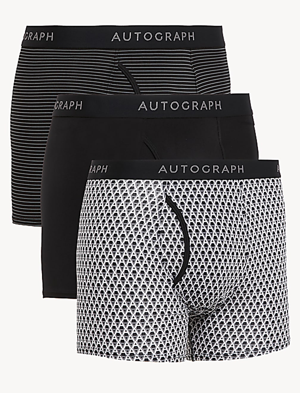 3pk Microskin Assorted Pattern Trunks