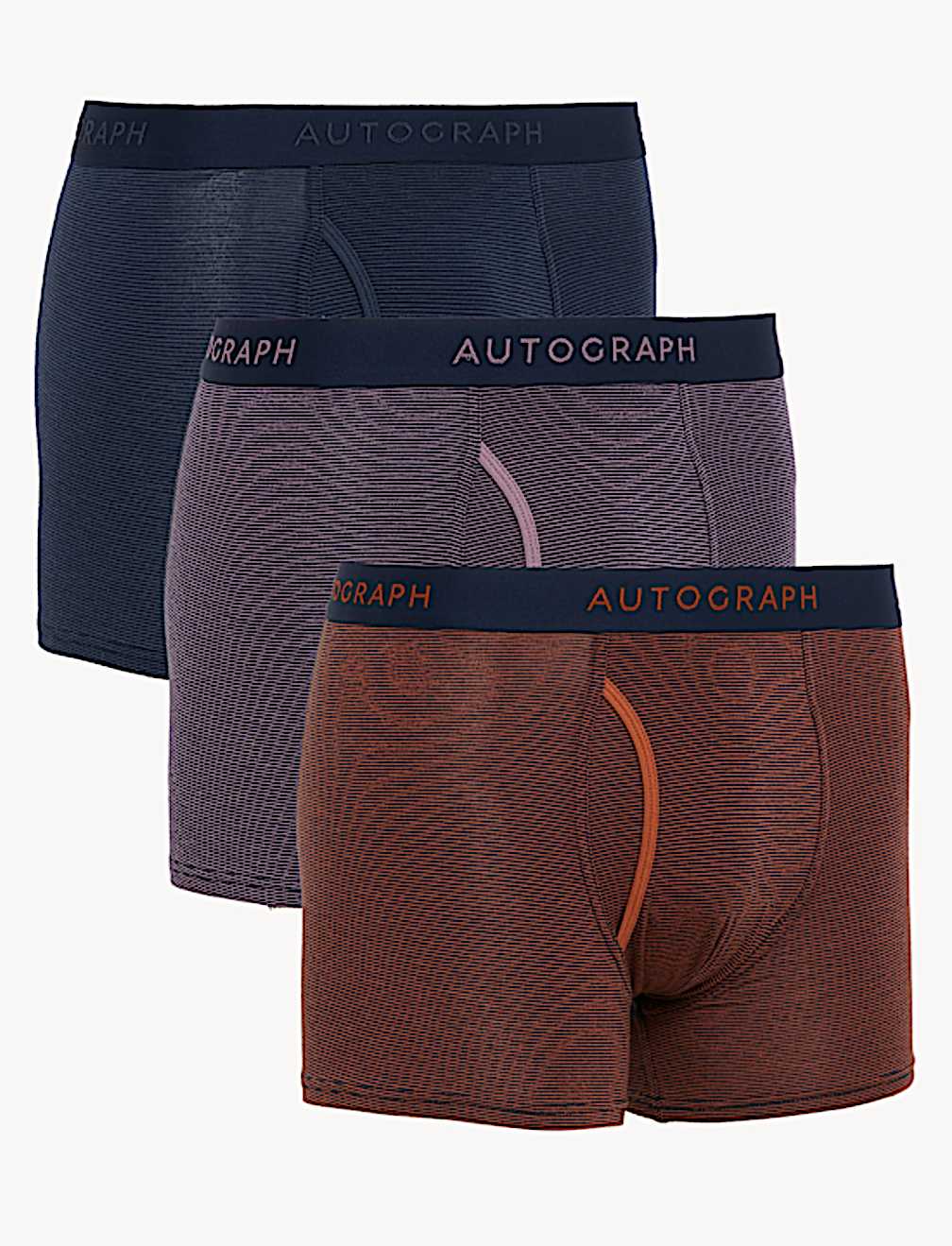 3pk Premium Cotton Striped Trunks