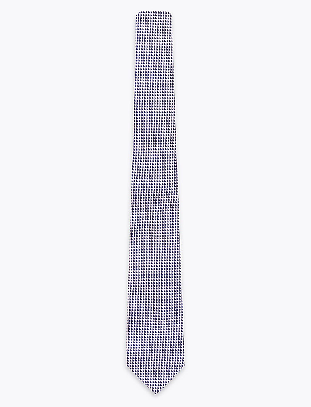 Slim Woven Geometric Tie
